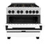 ZLINE 36" Autograph, Range, Dual Fuel, White door, RASZ-WM-36-MB