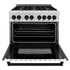 ZLINE 36" Autograph, Range, Dual Fuel, White door, RASZ-WM-36-MB
