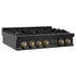 ZLINE 36" Autograph Rangetop, Black Stainless, Gold Accents, RTBZ-36-CB