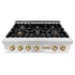 ZLINE 36" Autograph Rangetop, Stainless Steel, Gold Accents, RTZ-36-G