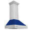 ZLINE 36" Autograph Stainless Blue Gloss Wall Range Hood, 8654STX-BG-36