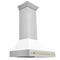 ZLINE 36" Autograph Stainless Wall Range Hood, 8654STZ-WM36-G