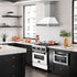 ZLINE 36" Autograph Stainless Wall Range Hood, White, Black accents, 8654STZ-WM36-MB