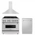 ZLINE 36" Bundled Stainless DualRange RangeHood Dishwasher 3KP-RARH36-DWV