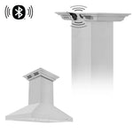 ZLINE CrownSound‚ Ducted Vent Island Mount Range Hood in Stainless Steel, Built-in Bluetooth Speakers, KL3iCRN-BT