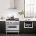 ZLINE 36" Gas Burner/Electric Oven Range, Brass Burners, RA-BR-36