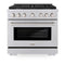 ZLINE 36 in. 5.2 cu. ft. 6 Burner Gas Range with Convection Gas Oven in Stainless Steel, SGR36