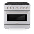 ZLINE 36 in. 5.2 cu. ft. 6 Burner Gas Range with Convection Gas Oven in Stainless Steel, SGR36