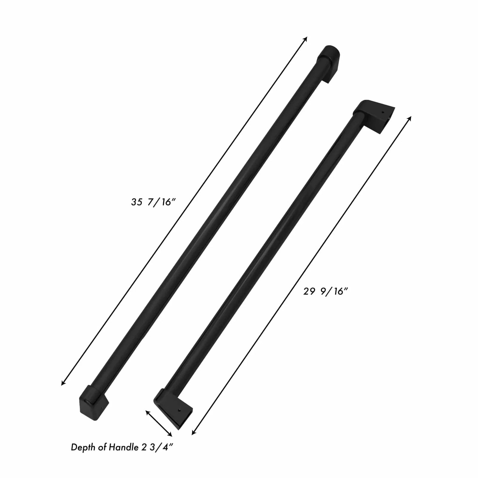 ZLINE 36 In. Autograph Edition Matte Black Handle Set for Built in Refrigerators (3 Handles) (RBIVHZ-MB-36)