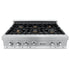 ZLINE 36" Porcelain Rangetop, DuraSnow®, 6 Brass Burners, RTS-BR-36