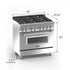 ZLINE 36" Professional Dual Fuel Range, Snow Stainless, Red Matte Door, RAS-RM-36