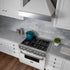 ZLINE 36" Professional Dual Fuel Range, Snow Stainless, White Matte Door, RAS-WM-36
