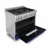 ZLINE 36" Professional Dual Fuel Range with Blue Gloss Door, RA-BG-36
