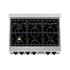 ZLINE 36" Rangetop, DuraSnow Stainless, MatteBlack Accents, RTSZ-36-MB