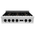 ZLINE 36" Rangetop, DuraSnow Stainless, MatteBlack Accents, RTSZ-36-MB