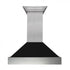ZLINE 36" Snow Finish Wall Range Hood, Black Matte Shell, 8654BLM-36