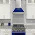 ZLINE 36" Snow Finish Wall Range Hood, Blue Gloss Shell, 8654BG-36