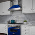 ZLINE 36" Snow Finish Wall Range Hood, Blue Gloss Shell, 8654BG-36