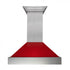 ZLINE 36" Snow Finish Wall Range Hood, Red Gloss Shell, 8654RG-36