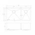 ZLINE 36" Undermount Double Bowl Sink in Stainless Steel, SR60D-36