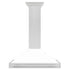 ZLINE 36" White Matte Range Hood, Stainless Steel Handle KB4SNX-WM-36