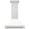 ZLINE 36"Stainless Steel Range Hood, White Matte Shell, 8654STZ-36-CB