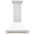 ZLINE 36"Stainless Steel Range Hood, White Matte Shell, 8654STZ-36-CB
