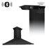 ZLINE 42" Wall Black Stainless Range Hood, Crown Speakers, BSKBNCRN-BT-42