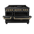 ZLINE 48" Autograph Dual Fuel Range, Black Stainless, Gold, RABZ-48-G