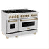ZLINE 48" Autograph Dual Fuel Range, DuraSnow, Bronze, RASZ-SN-48-CB