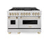 ZLINE 48" Autograph Dual Fuel Range, DuraSnow, Bronze, RASZ-SN-48-CB