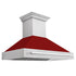ZLINE 48" Autograph DuraSnow Stainless Red Wall Range Hood 8654SNX-RG-48