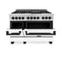ZLINE 48" Autograph Edition, Dual Fuel Range, White Door, RAZ-WM-48-MB