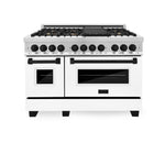 ZLINE 48" Autograph Edition, Dual Fuel Range, White Door, RAZ-WM-48-MB