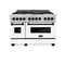 ZLINE 48" Autograph Edition, Dual Fuel Range, White Door, RAZ-WM-48-MB