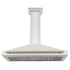 ZLINE 48" Autograph Edition Stainless Steel Range Hood with Stainless Steel Shell and Champagne Bronze Accents KB4STZ-48-CB