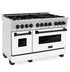 ZLINE 48" Autograph, Range, Dual Fuel, White door, RASZ-WM-48-MB