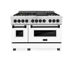 ZLINE 48" Autograph, Range, Dual Fuel, White door, RASZ-WM-48-MB