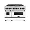 ZLINE 48" Autograph, Range, Dual Fuel, White door, RASZ-WM-48-MB