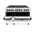ZLINE 48" Autograph, Range, Dual Fuel, White door, RASZ-WM-48-MB