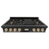 ZLINE 48" Autograph Rangetop, Black Stainless, Gold Accents, RTBZ-48-G