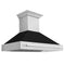 ZLINE 48" Autograph Stainless Black Wall Range Hood, 8654STX-BLM-48