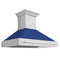 ZLINE 48" Autograph Stainless Blue Matte Wall Range Hood, 8654STX-BM-48