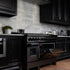 ZLINE 48" Black Stainless, Gas Burner, Electric Oven Range, RAB-48