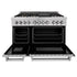 ZLINE 48" Dual Fuel Range, DuraSnow Stainless, Brass Burners, RAS-SN-BR-48