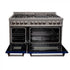 ZLINE 48" Dual Fuel Range in Snow Stainless, Blue Gloss Door, RAS-BG-48