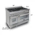 ZLINE 48" Dual Fuel Range Snow Stainless, Black Matte Door, RAS-BLM-48