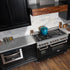 ZLINE 48" Dual Fuel Range Snow Stainless, Black Matte Door, RAS-BLM-48