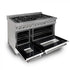 ZLINE 48" Dual Fuel Range Snow Stainless, White Matte Door, RAS-WM-48