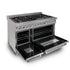 ZLINE 48" Dual Fuel Snow Stainless Range, Snow Stainless Door, RAS-SN-48